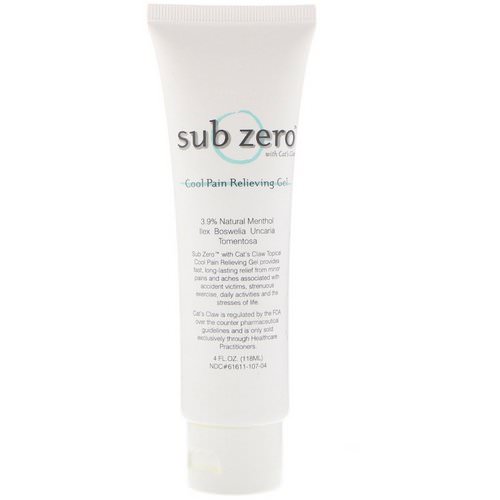 Sub Zero, Cool Pain Relieving Gel, 4 fl oz (118 ml) Review