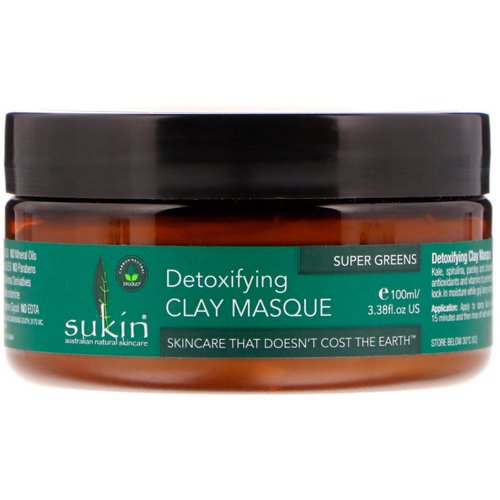Sukin, Super Greens, Detoxifying Clay Masque, 3.38 fl oz (100 ml) Review