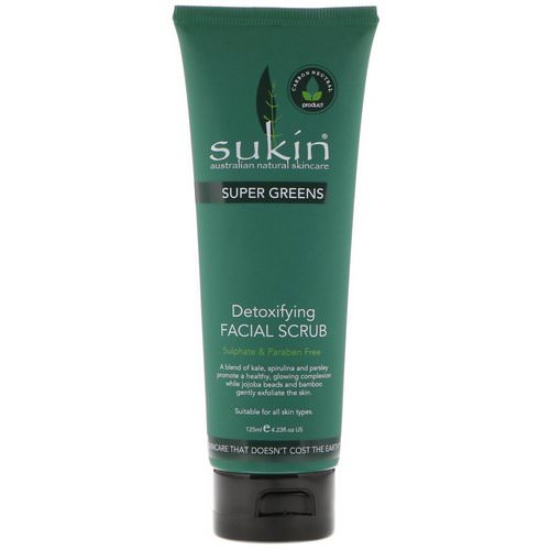 Sukin, Super Greens, Detoxifying Facial Scrub, 4.23 fl oz (125 ml) Review