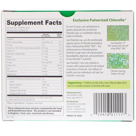 Chlorella, Alger, Superfoods, Greener: Sun Chlorella, A, 200 mg, 300 Tablets
