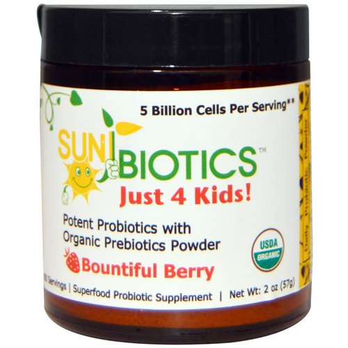 Sunbiotics, Just 4 Kids! Potent Probiotics with Organic Prebiotics Powder, Bountiful Berry, 2 oz (57 g) Review