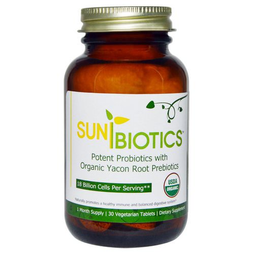 Sunbiotics, Organic, Potent Probiotics with Organic Yacon Root Prebiotics, 30 Veggie Tabs Review