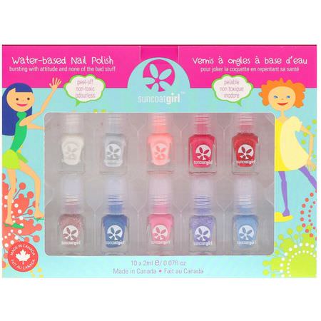 Nagellack, Naglar, Smink, Skönhet: SuncoatGirl, Water-Based Nail Polish Kit, Flare & Fancy, 10 Pieces