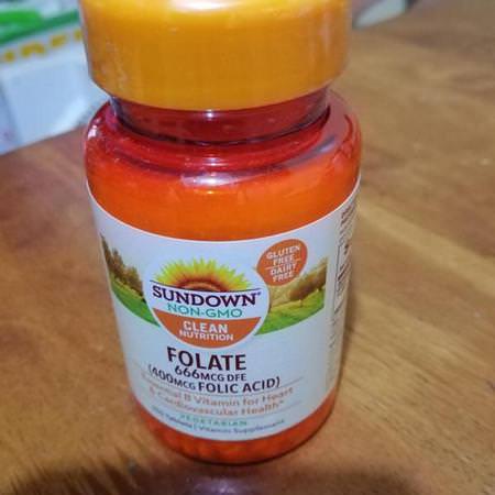 Sundown Naturals Folsyra, Vitamin B, Vitaminer, Kosttillskott