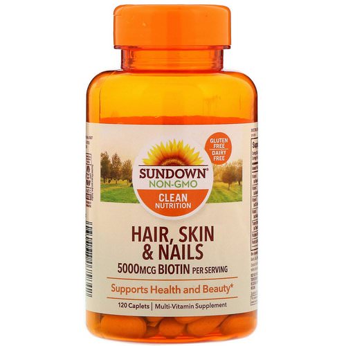 Sundown Naturals, Hair, Skin & Nails, 120 Caplets Review
