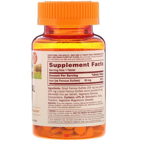 Järn, Mineraler, Kosttillskott: Sundown Naturals, Essential Iron, 65 mg, 120 Tablets
