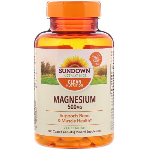 Sundown Naturals, Magnesium, 500 mg, 180 Coated Caplets Review