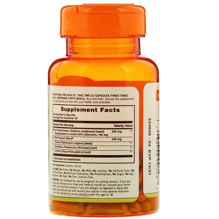 Mjölktistel Silymarin, Homeopati, Örter: Sundown Naturals, Standardized Milk Thistle, 240 mg, 60 Capsules
