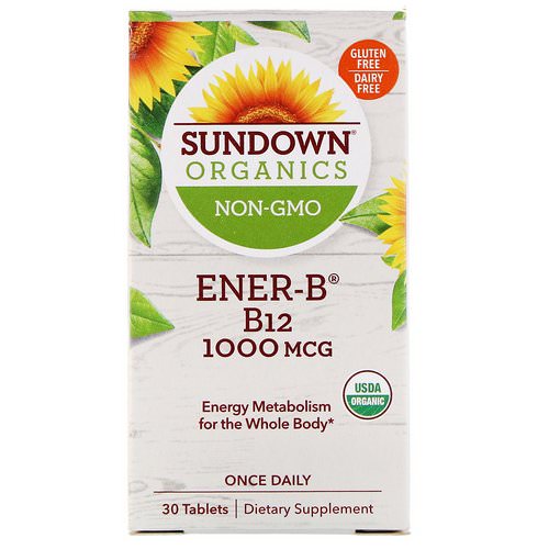Sundown Organics, Ener-B, B12, 1000 mcg, 30 Tablets Review