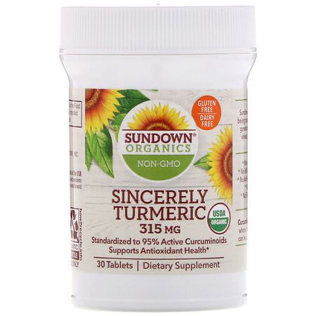 Sundown Organics Turmeric - Curcumin, Gurkmeja, Antioxidanter, Kosttillskott