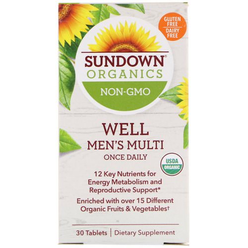 Sundown Organics, Well Men's Multivitamin, Once Daily, 30 Tablets Review