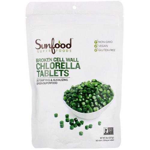 Sunfood, Broken Cell Wall Chlorella Tablets, 250 mg, 912 Tablets, 8 oz (227 g) Review