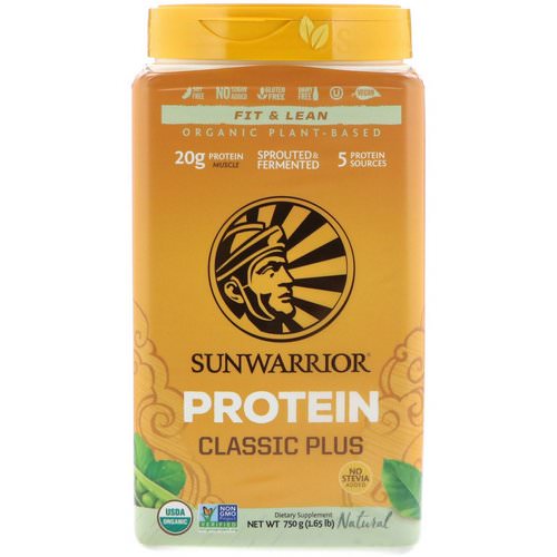 Sunwarrior, Classic Plus Protein, Organic Plant Based, Natural, 1.65 lb (750 g) Review
