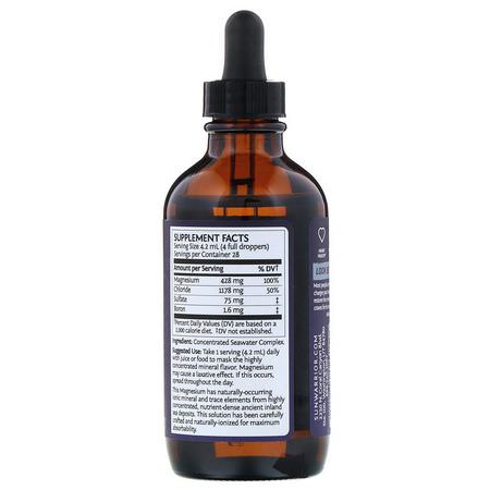 Magnesium, Mineraler, Kosttillskott: Sunwarrior, Magnesium, 4 fl oz (118 ml)