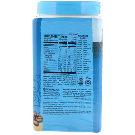 Växtbaserat, Växtbaserat Protein, Sportnäring: Sunwarrior, Warrior Blend Protein, Organic Plant-Based, Mocha, 1.65 lb (750 g)