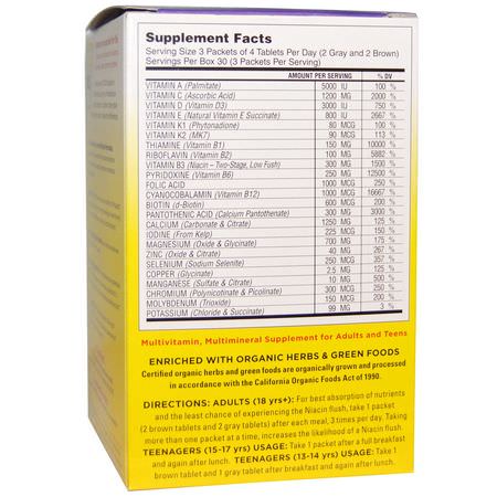 Multivitaminer, Kosttillskott: Super Nutrition, Opti-Energy Pack, Multivitamin/Multimineral Supplement, Iron-Free, 90 Packets, (4 Tabs Each)