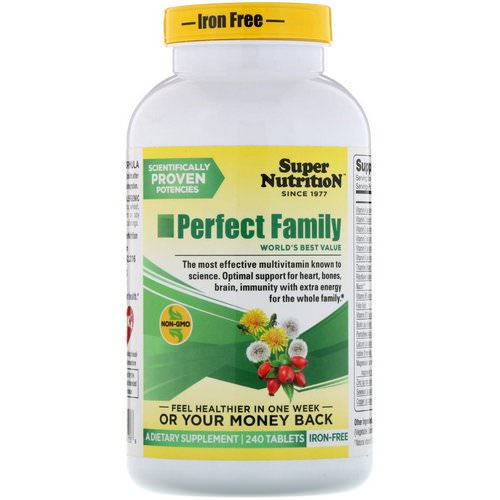 Super Nutrition, Perfect Family, Multivitamin, Iron Free, 240 Tablets Review