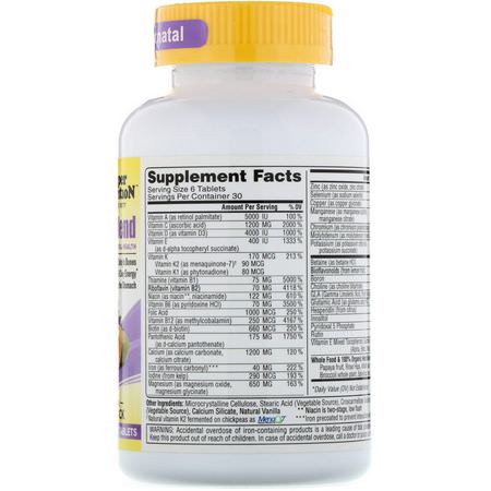 Prenatal Multivitaminer, Post-Natal, Pre, Kvinnors Hälsa: Super Nutrition, PreNatal Blend, 180 Tablets
