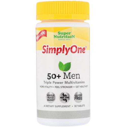 Super Nutrition, SimplyOne, 50+ Men, Triple Power Multivitamins, 30 Tablets Review