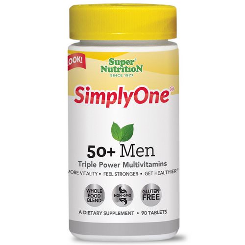 Super Nutrition, SimplyOne, 50+ Men Triple Power Multivitamins, 90 Tablets Review