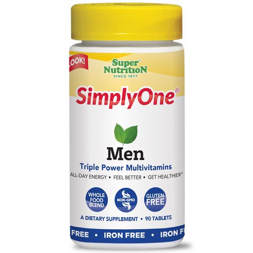 Super Nutrition, SimplyOne, Men, Triple Power Multivitamins, Iron Free, 90 Tablets Review