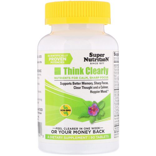 Super Nutrition, Think Clearly, 90 Tablets Review