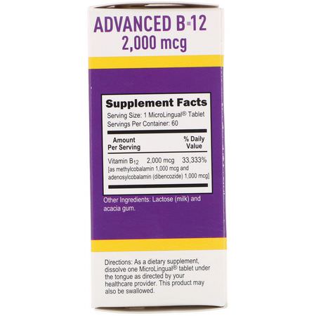 B12, Vitamin B, Vitaminer, Kosttillskott: Superior Source, Advanced B-12, 2,000 mcg, 60 MicroLingual Instant Dissolve Tablets