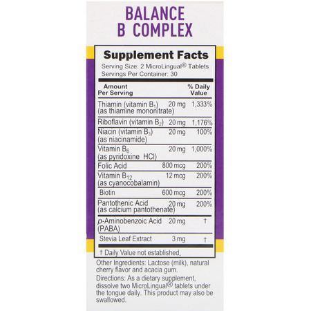 Vitamin B-Komplex, Vitamin B, Vitaminer, Kosttillskott: Superior Source, Balance B Complex, 60 MicroLingual Instant Dissolve Tablets