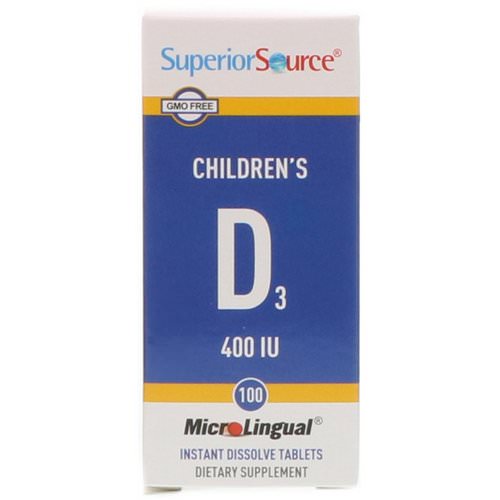 Superior Source, Children's D3, 400 IU, 100 MicroLingual Instant Dissolve Tablets Review
