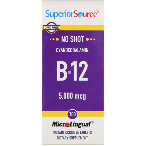 Superior Source, Cyanocobalamin B-12, 5,000 mcg, 100 MicroLingual Instant Dissolve Tablets Review