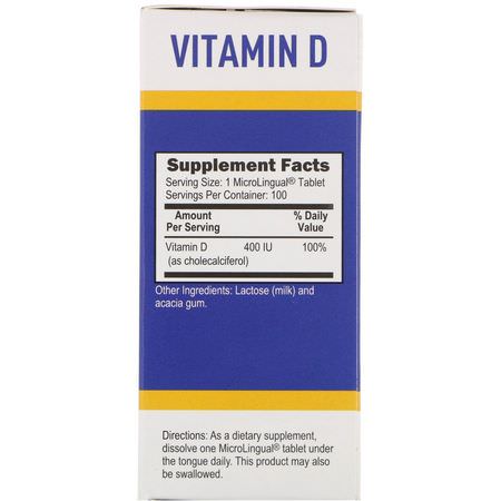 D3 Cholecalciferol, D-Vitamin, Vitaminer, Kosttillskott: Superior Source, D3, 400 IU, 100 MicroLingual Instant Dissolve Tablets