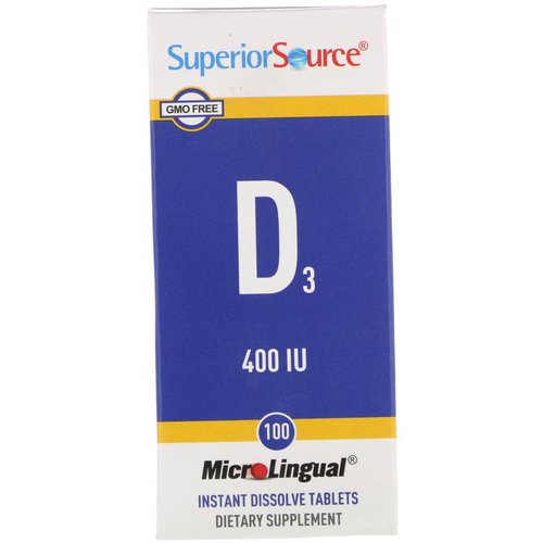Superior Source, D3, 400 IU, 100 MicroLingual Instant Dissolve Tablets Review