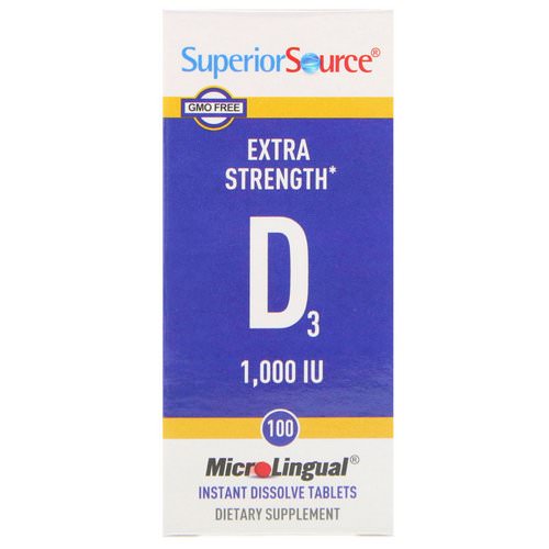 Superior Source, Extra Strength Vitamin D3, 1,000 IU, 100 MicroLingual Instant Dissolve Tablets Review