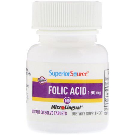 Superior Source Folic Acid - Folsyra, Vitamin B, Vitaminer, Kosttillskott
