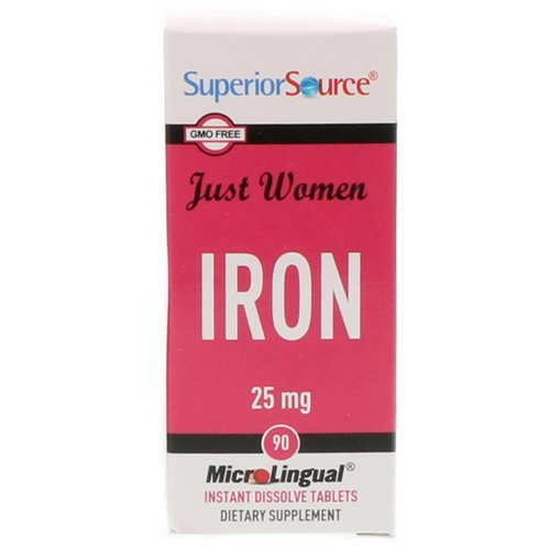 Superior Source, Just Women, Iron, 25 mg, 90 Microlingual Instant Dissolve Tablets Review