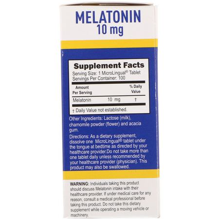 Melatonin, Sömn, Kosttillskott: Superior Source, Melatonin, 10 mg, 100 MicroLingual Instant Dissolve Tablets