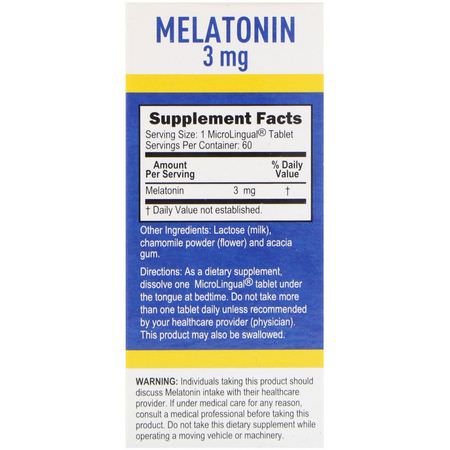 Melatonin, Sömn, Kosttillskott: Superior Source, Melatonin, 3 mg, 60 MicroLingual Instant Dissolve Tablets