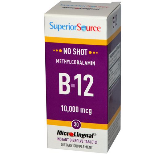 Superior Source, Methylcobalamin B-12, 10,000 mcg, 30 MicroLingual Instant Dissolve Tablets Review