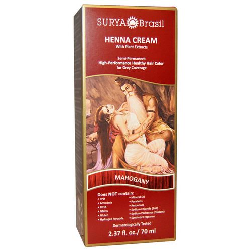 Surya Brasil, Henna Cream, Hair Color and Condition Treatment, Mahogany, 2.37 fl oz (70 ml) Review