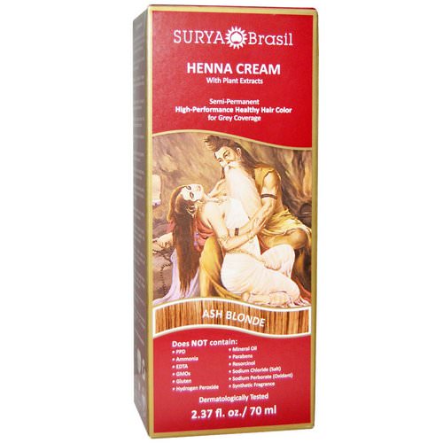 Surya Brasil, Henna Cream, Hair Color and Conditioner, Ash Blonde, 2.37 fl oz (70 ml) Review