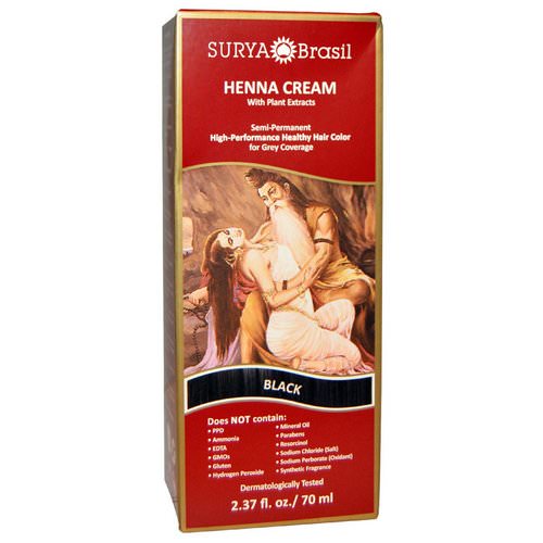Surya Brasil, Henna Cream, Hair Color and Conditioner, Black, 2.37 fl oz (70 ml) Review
