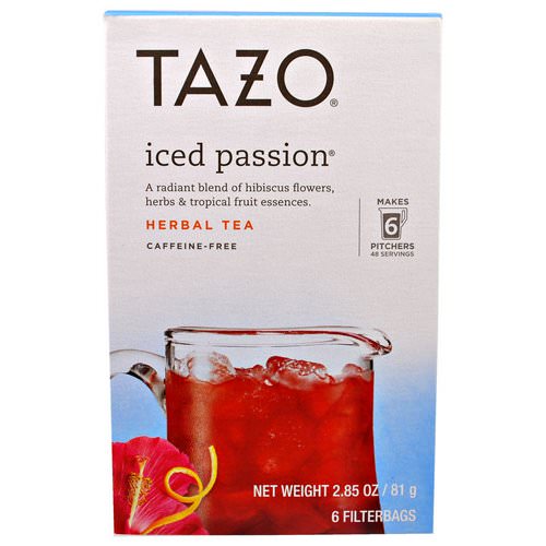 Tazo Teas, Tazo, Iced Passion Herbal Tea, 6 Filterbags, 2.85 oz (81 g) Review