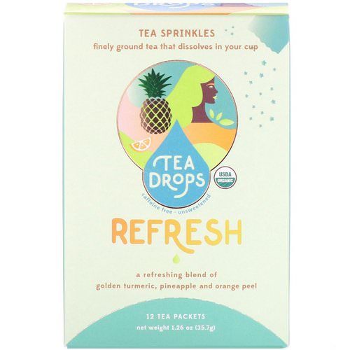 Tea Drops, Tea Sprinkles, Glow, Caffeine Free, 12 Tea Packets, 1.94 oz (55 g) Review