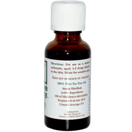 Hudbehandling, Tea Tree Oil Topicals, Massage Oljor, Kropp: Tea Tree Therapy, Tea Tree Oil, 1 fl oz (30 ml)