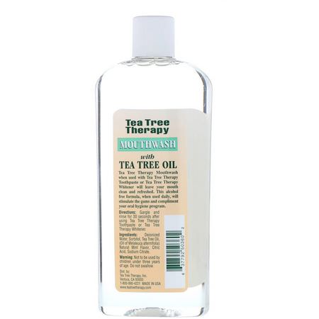 Spray, Skölj, Munvatten, Munvård: Tea Tree Therapy, Tea Tree Oil Mouthwash, Natural Fresh Flavor, 12 fl oz (354 ml)