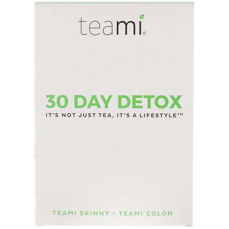 Rensa, Detox, Kosttillskott: Teami, 30 Day Detox, Skinny Tea Blend + Colon Tea Blend, 1 Kit