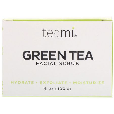 Scrub, Exfoliators, Scrub, Tone: Teami, Green Tea Facial Scrub, 4 oz (100 ml)