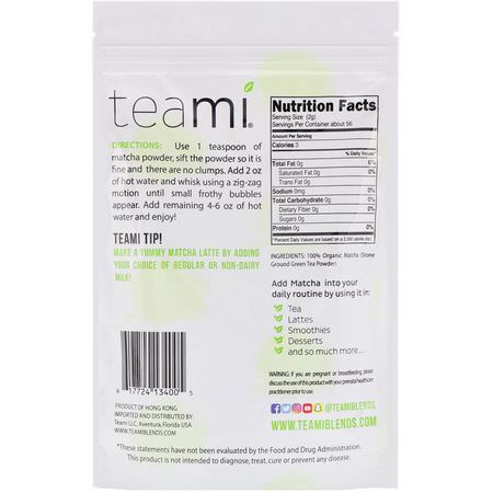 Matcha Te: Teami, Organic, Matcha Powder, 4 oz (113 g)
