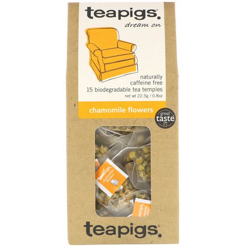 TeaPigs, Dream On, Chamomile Flowers, Caffeine Free, 15 Tea Temples, 0.8 oz (22.5 g) Review