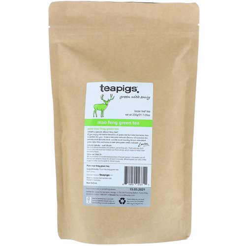 TeaPigs, Green with Envy, Mao Feng Green Tea, Loose Leaf Tea, 7.05 oz (200 g) Review